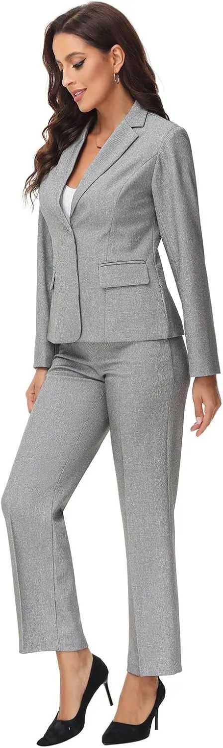 MODFUL Women's 2 Piece Suit Set - Business Pant Suits for Work