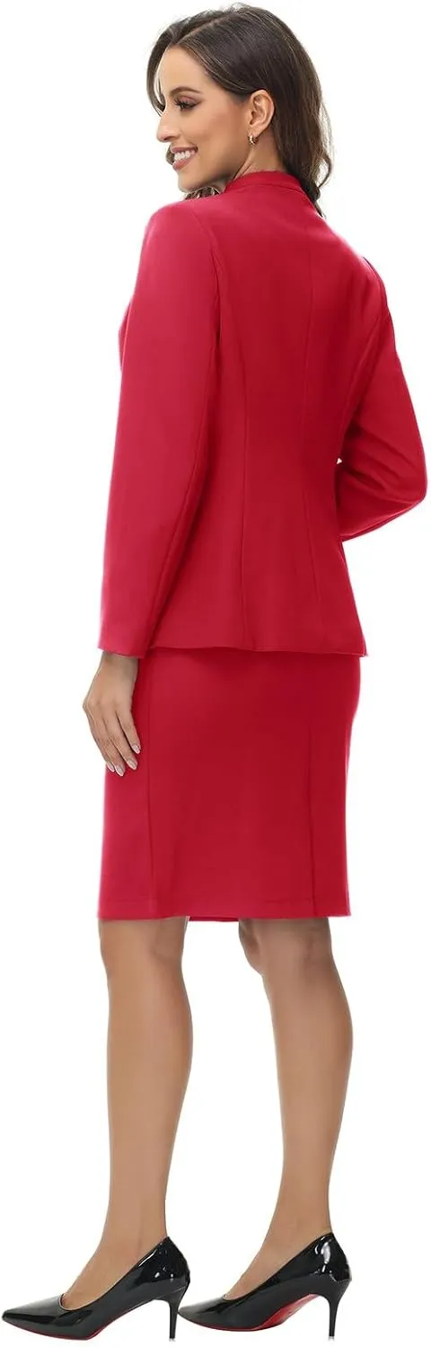 MODFUL Womens Business Dress Suit Set 2 Piece Pencil Skirt Lady Work Suit Blazer Dress Set