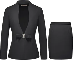 MODFUL Womens Business Dress Suit Set 2 Piece Pencil Skirt Lady Work Suit Blazer Dress Set