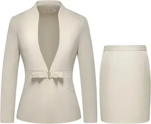 MODFUL Womens Business Dress Suit Set 2 Piece Pencil Skirt Lady Work Suit Blazer Dress Set