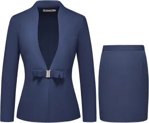 MODFUL Womens Business Dress Suit Set 2 Piece Pencil Skirt Lady Work Suit Blazer Dress Set