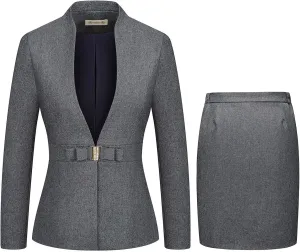 MODFUL Womens Business Dress Suit Set 2 Piece Pencil Skirt Lady Work Suit Blazer Dress Set
