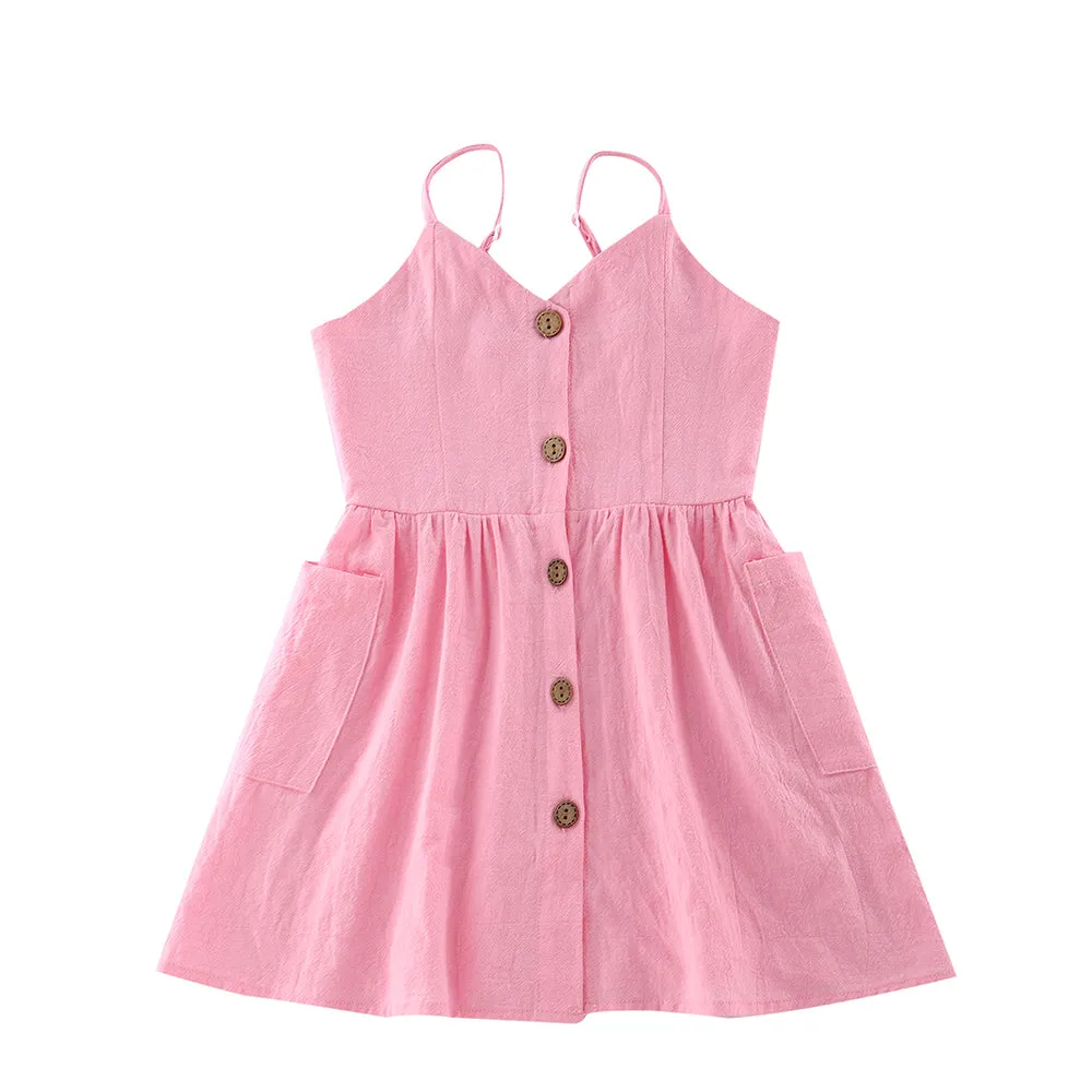 Mom and Me Spaghetti Strap Button Up Dresses