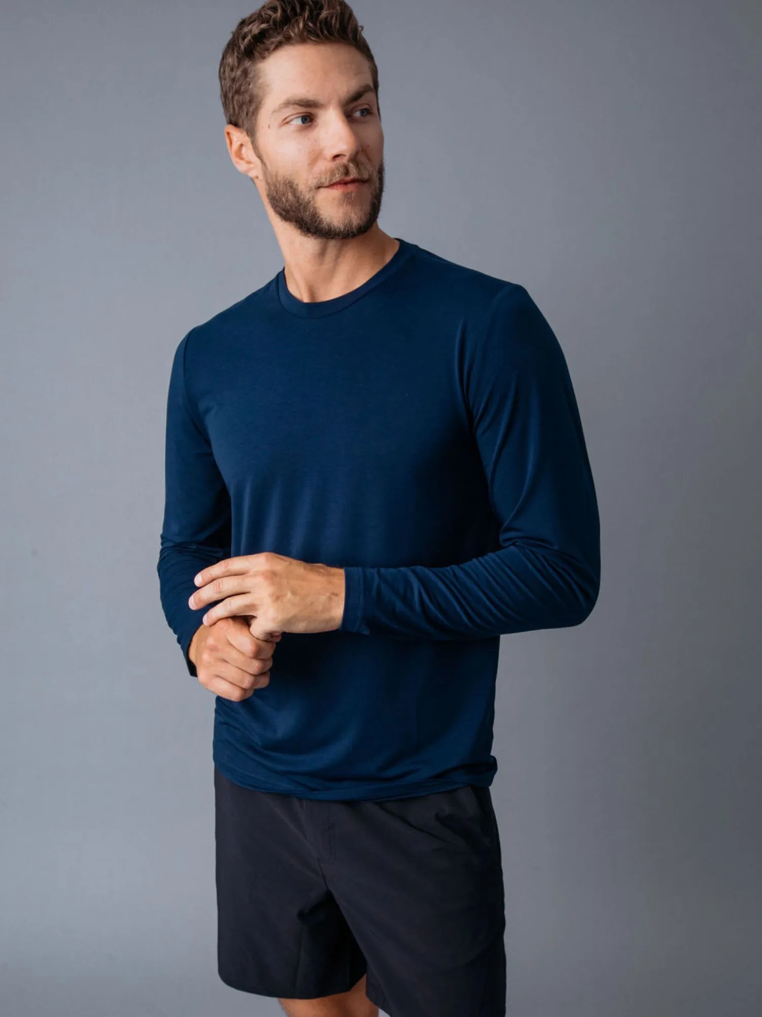 Navy Performance Long Sleeve Crew FINAL SALE