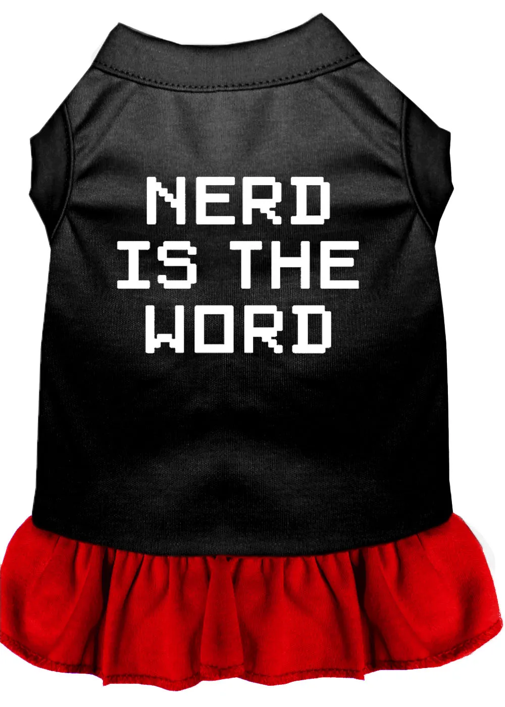 Nerd Is The Word Screen Print Dress Black With Red Xs