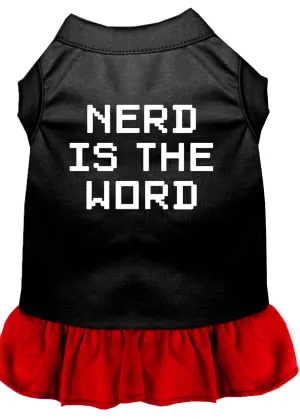 Nerd Is The Word Screen Print Dress Black With Red Xs
