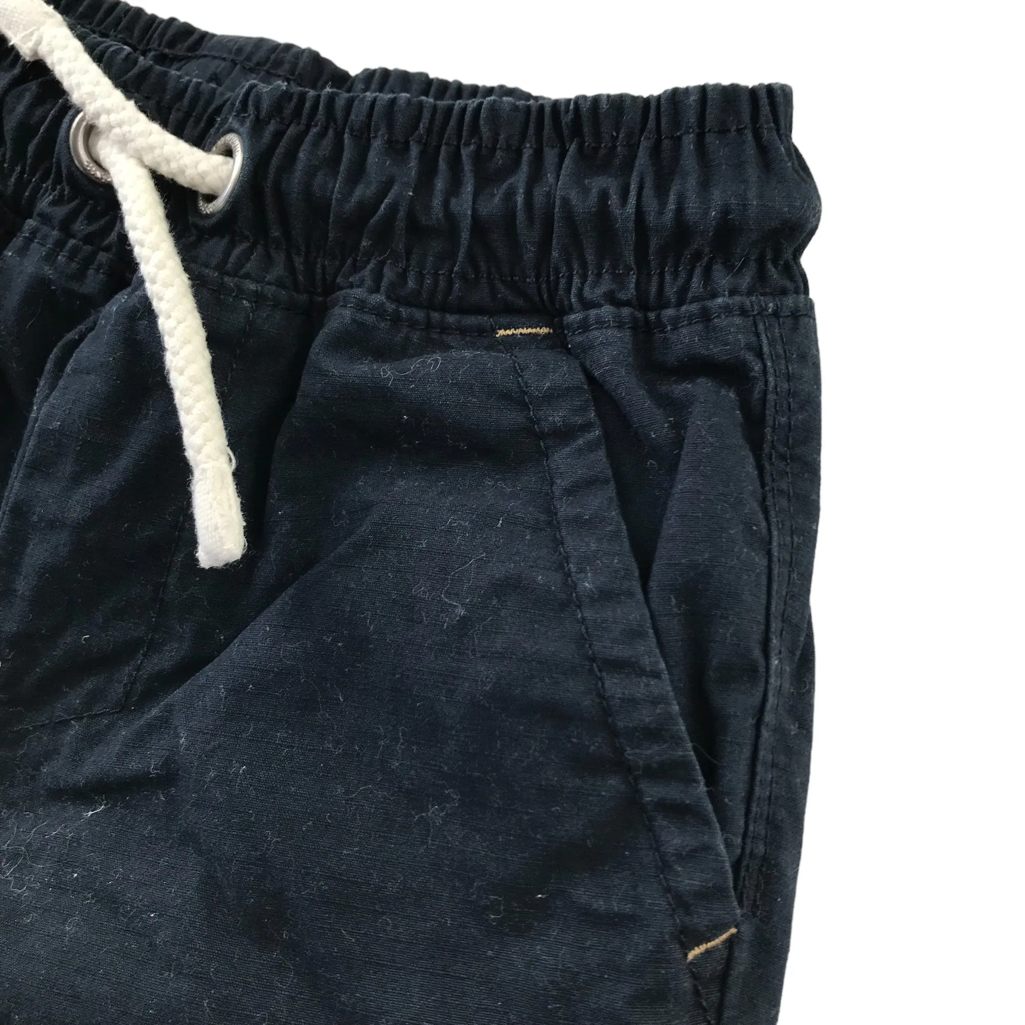 Next Shorts Age 5 Black Plain Pull Up Cotton