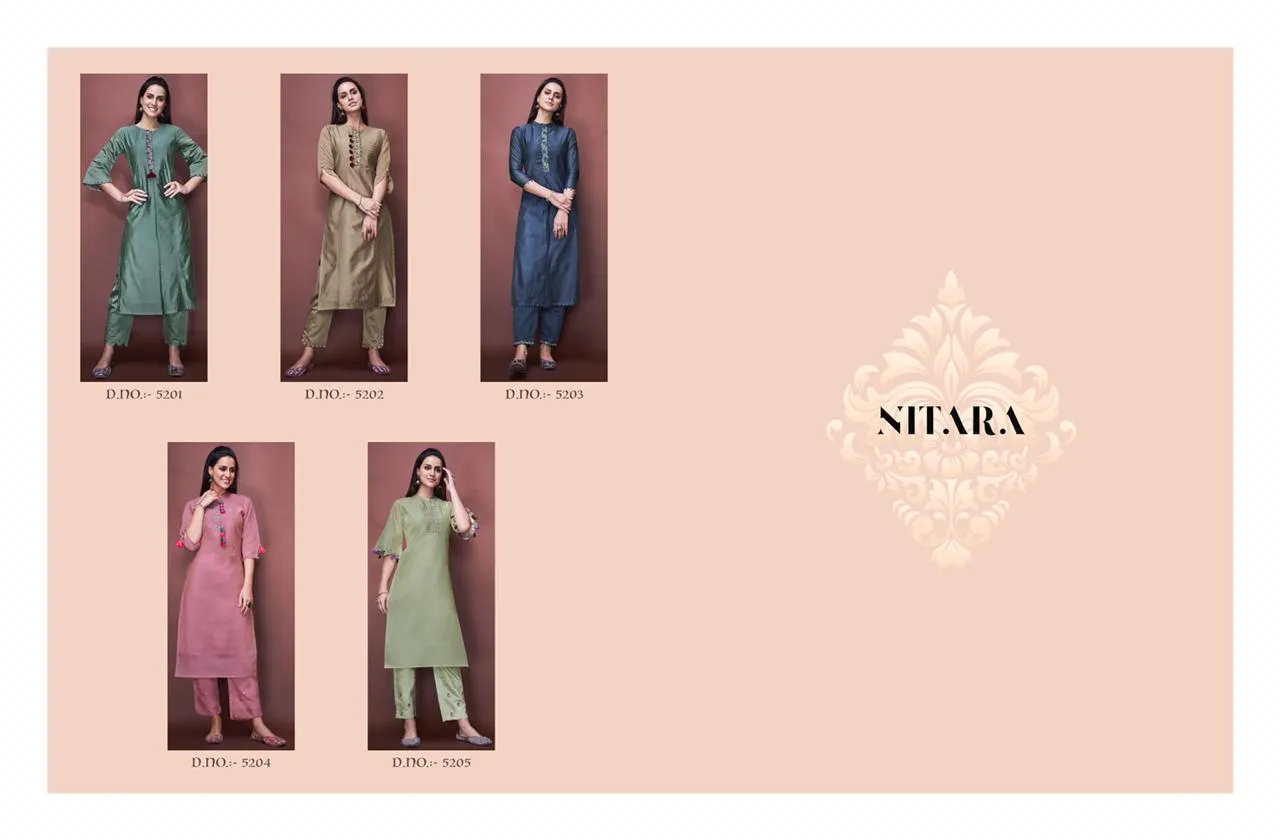 Nitara Presents Angelica Pure Cotton Casual Wear Kurtis And Pants