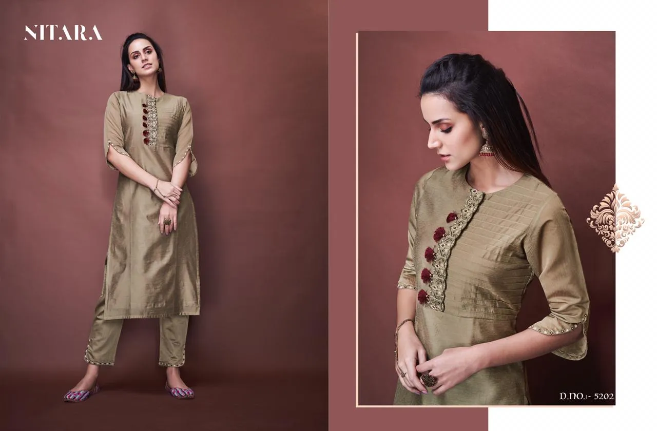 Nitara Presents Angelica Pure Cotton Casual Wear Kurtis And Pants