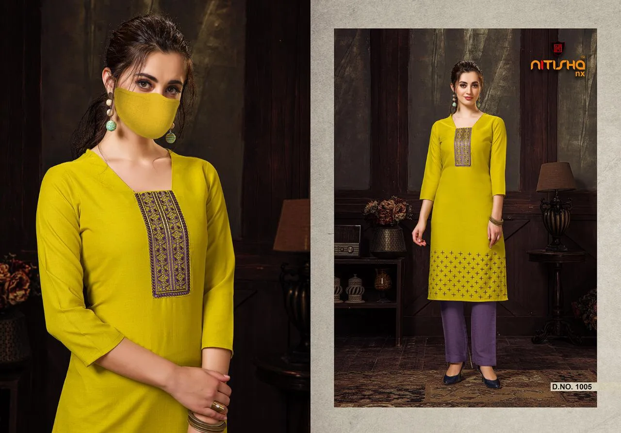 Nitisha Nx Presents Chingari Cotton Casual Wear Kurtis Collection