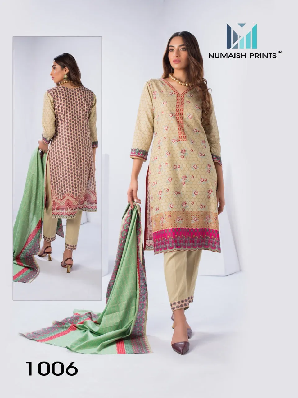 Numaisha Prints Mishaal Lawn Cotton Casual Wear Salwar Suits Collection