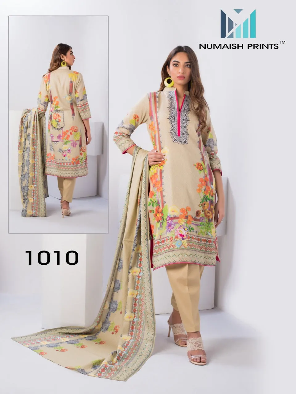 Numaisha Prints Mishaal Lawn Cotton Casual Wear Salwar Suits Collection