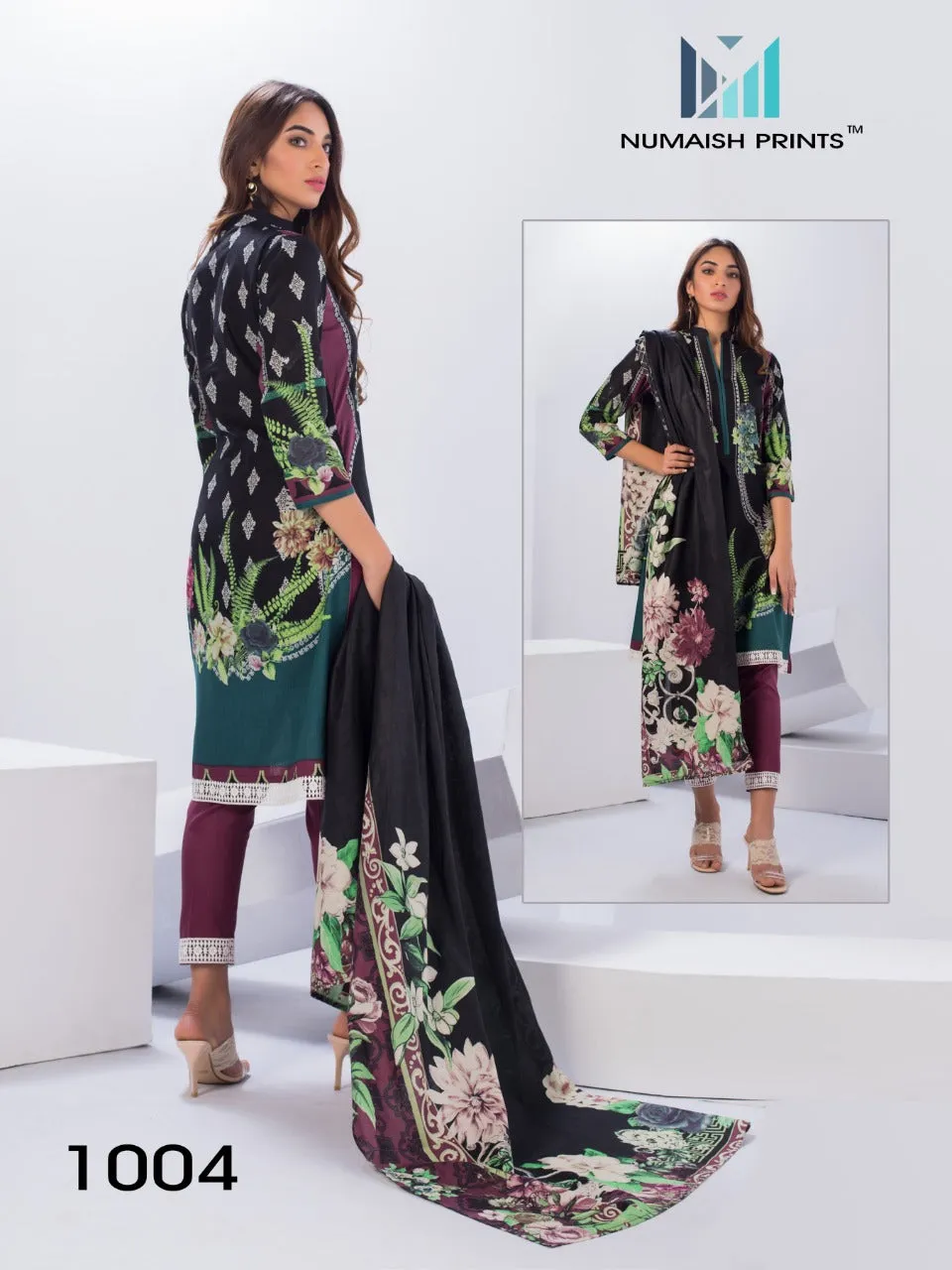 Numaisha Prints Mishaal Lawn Cotton Casual Wear Salwar Suits Collection