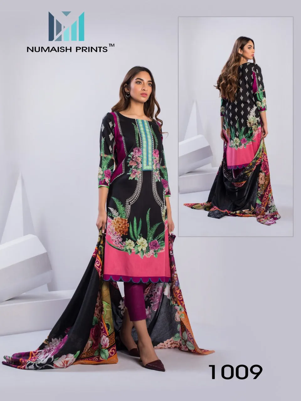Numaisha Prints Mishaal Lawn Cotton Casual Wear Salwar Suits Collection
