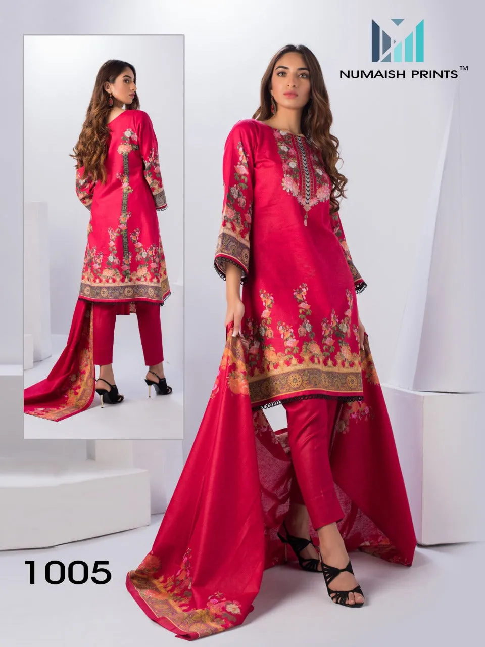 Numaisha Prints Mishaal Lawn Cotton Casual Wear Salwar Suits Collection