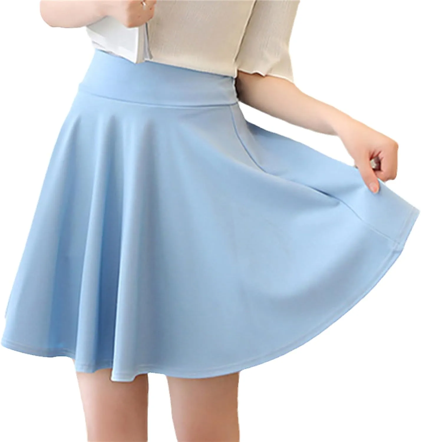 OFFSUM Womens Short Skirts - Womens Summer Mini Pleated Skirts Fashion Korean Style Casual Comfortable High Waist Ele