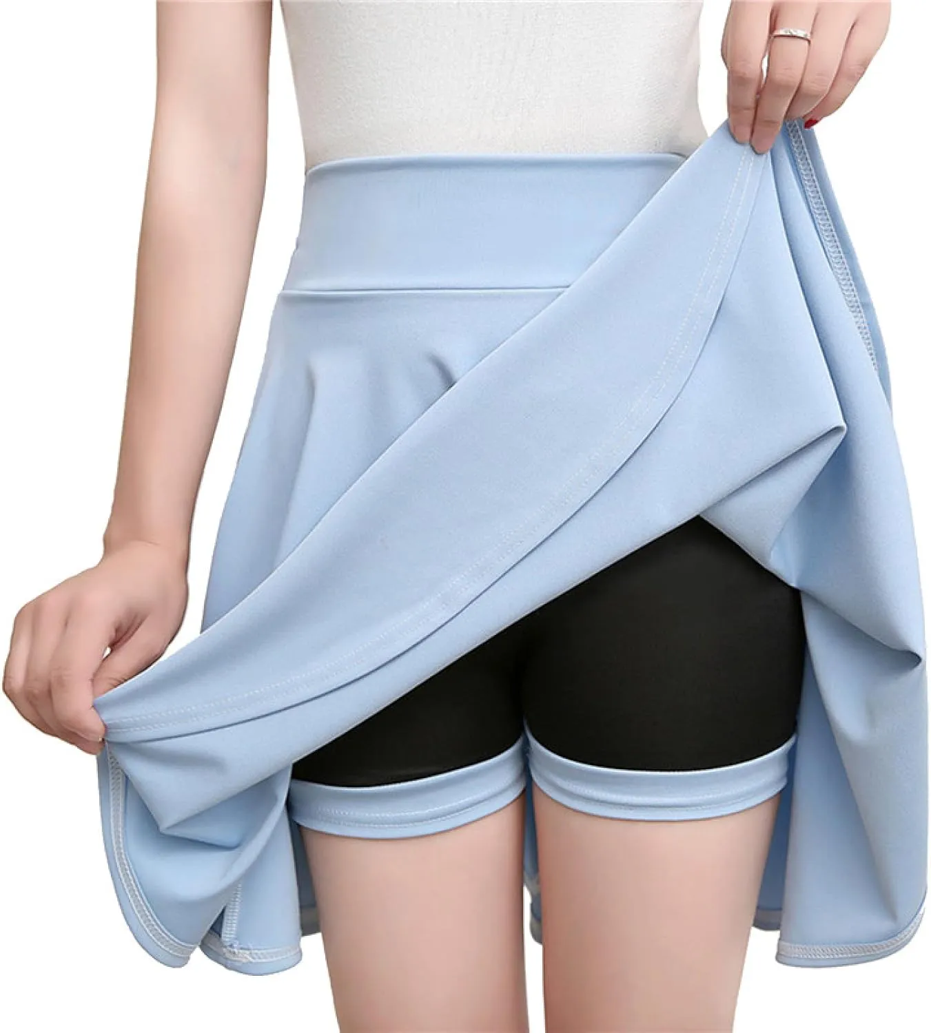OFFSUM Womens Short Skirts - Womens Summer Mini Pleated Skirts Fashion Korean Style Casual Comfortable High Waist Ele