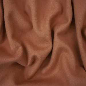 Orange Wool-Poly Brushed Back Twill Woven Jacketing Fabric