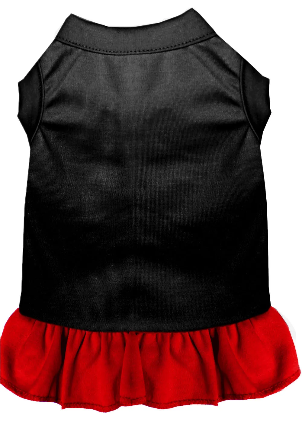 Plain Pet Dress Black With Red Sm