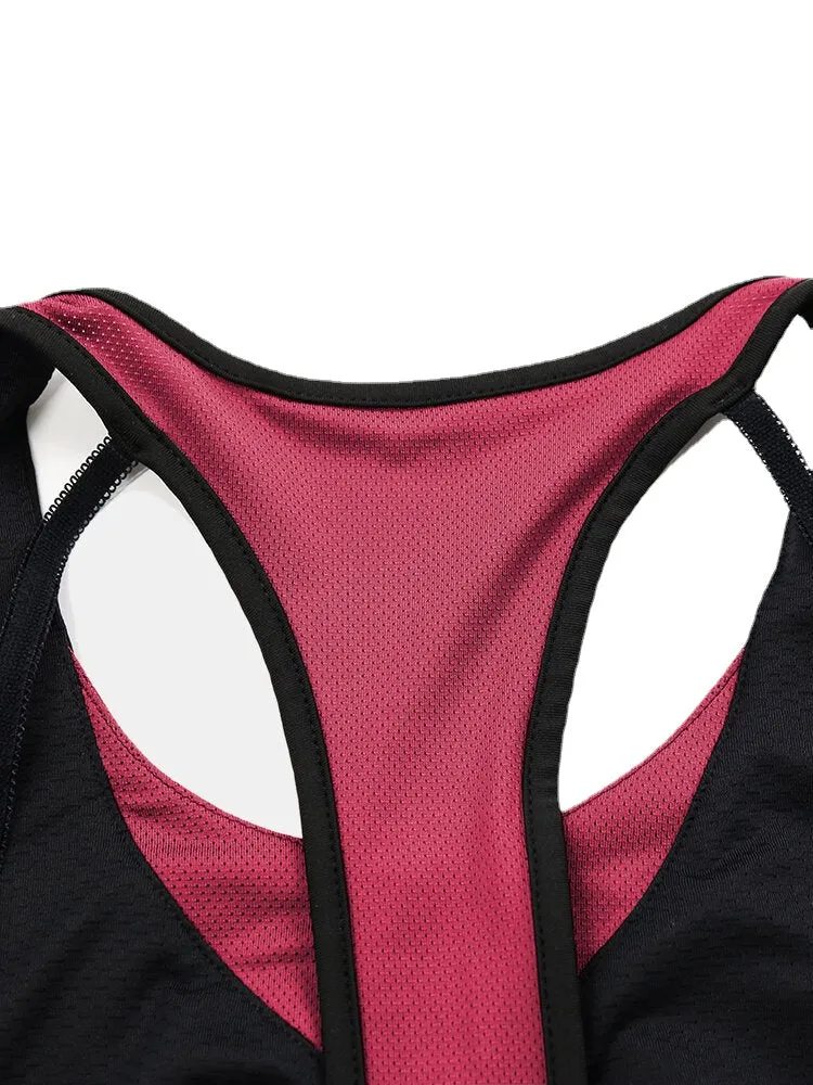 Plus Size Women Patchwork Wireless Fitness Yoga Sport Bras
