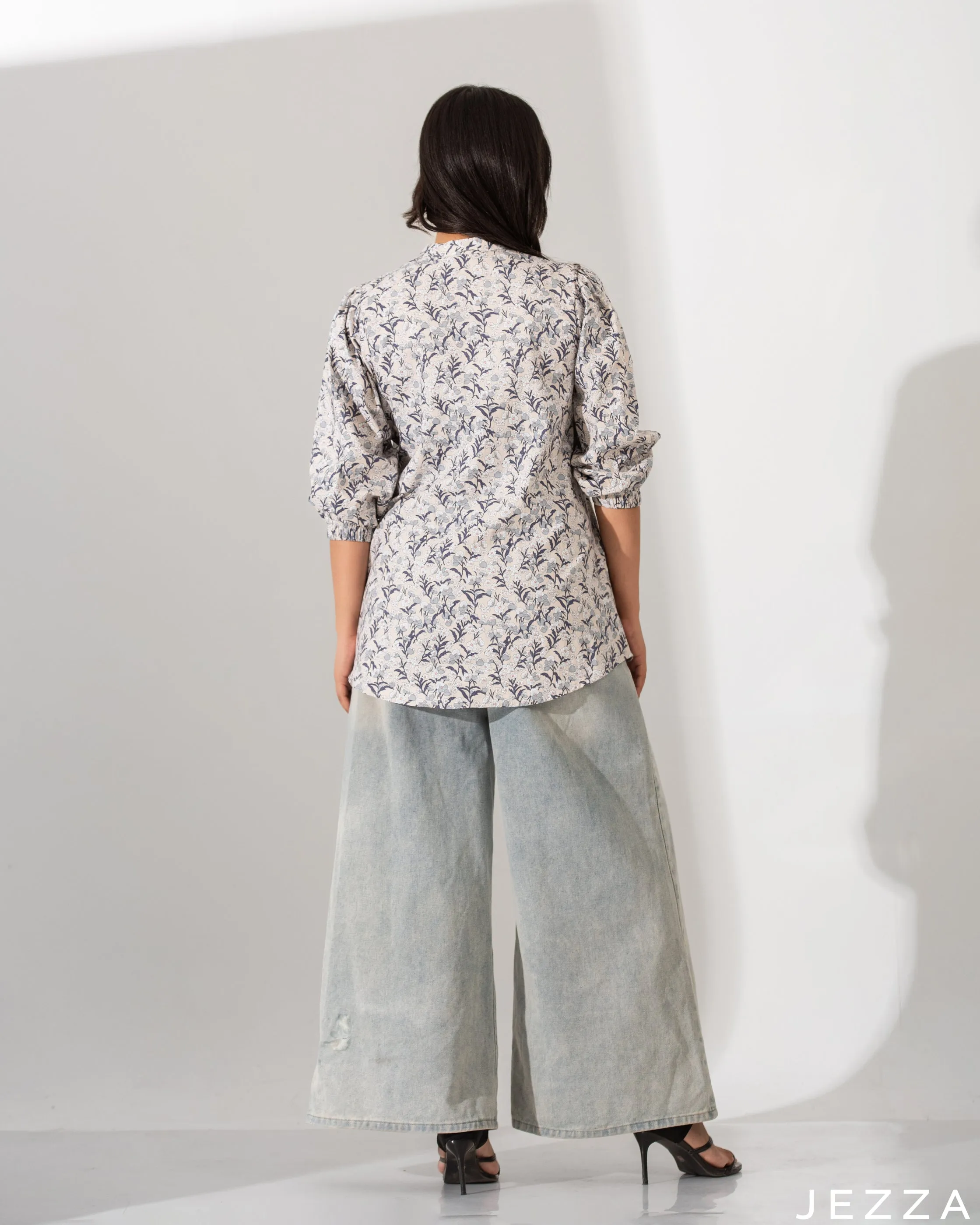 Printed Cotton Below Hip Top 59181