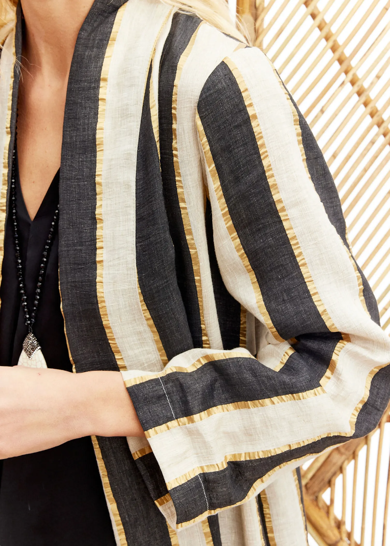 Regency Stripe Linen Coat