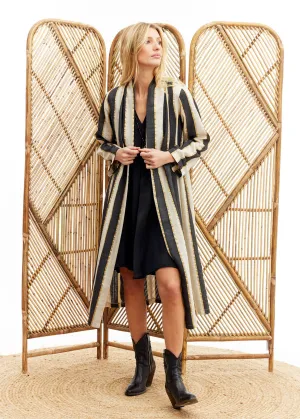 Regency Stripe Linen Coat