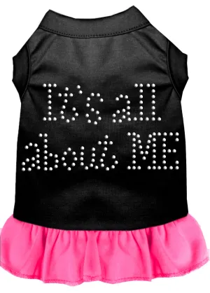 Rhinestone All About Me Dress Black With Bright Pink Lg