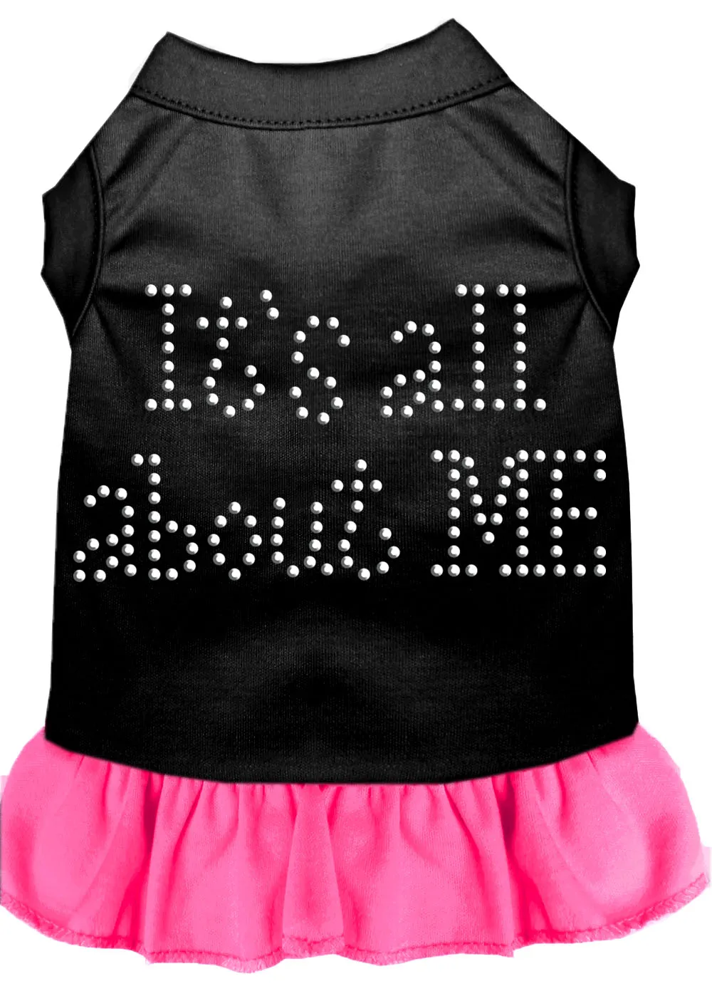 Rhinestone All About Me Dress Black With Bright Pink Lg