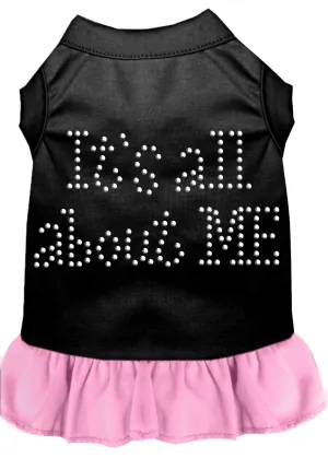 Rhinestone All About Me Dress Black With Light Pink Sm