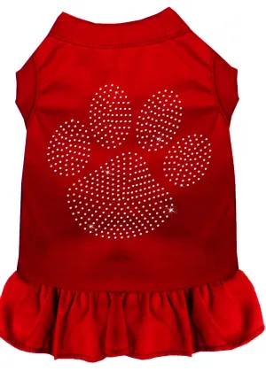 Rhinestone Clear Paw Dress Red Xxxl