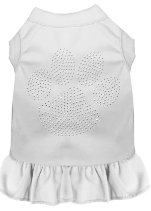 Rhinestone Clear Paw Dress White 4x