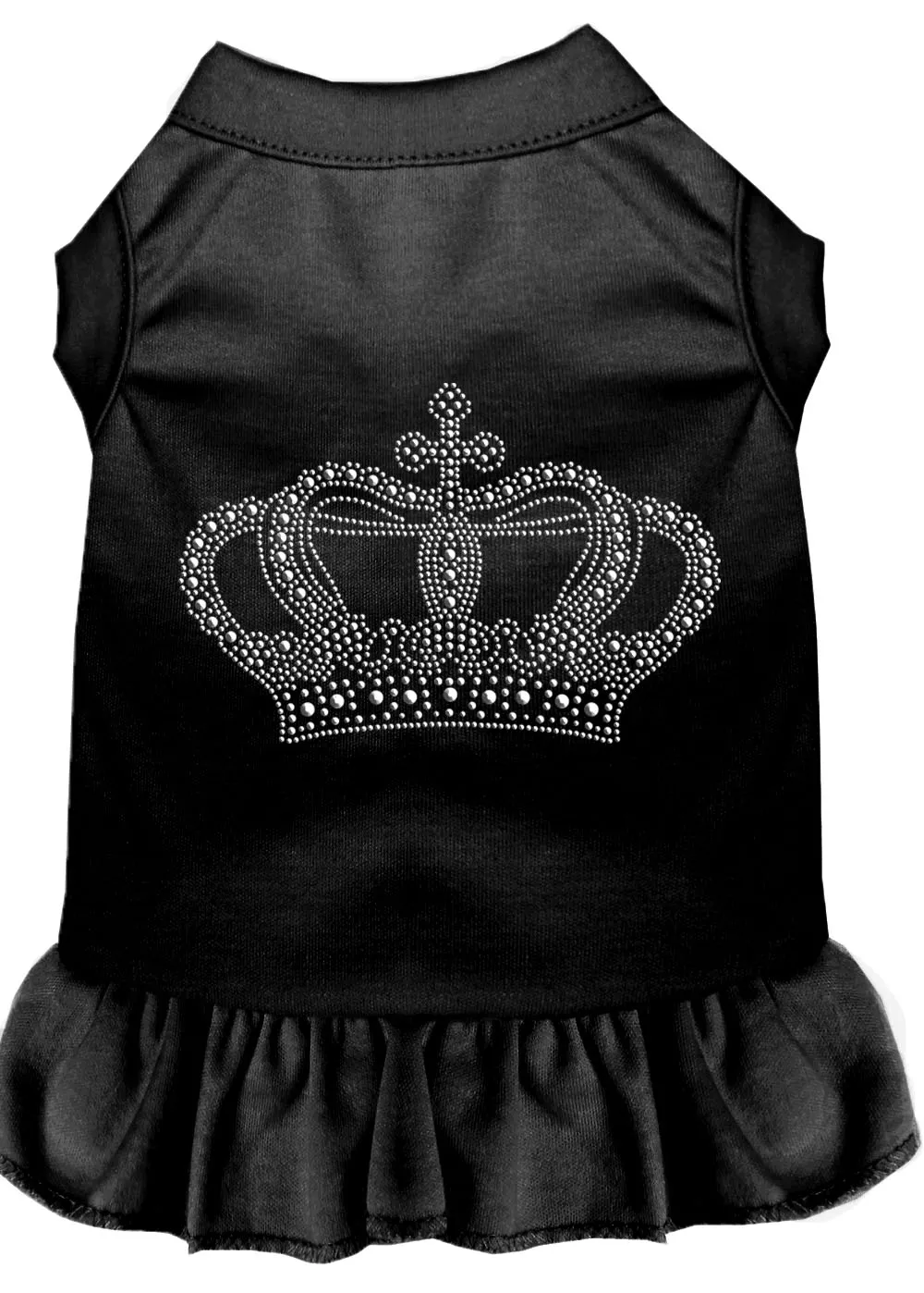 Rhinestone Crown Dress Black Xxl