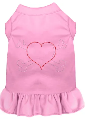 Rhinestone Heart And Crossbones Dress Light Pink Lg