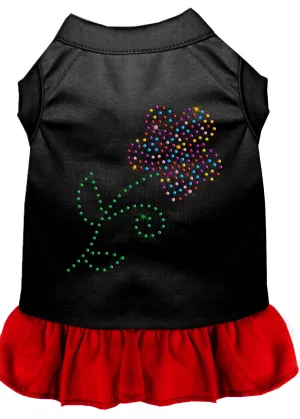 Rhinestone Multi Flower Dress Black With Red Xl
