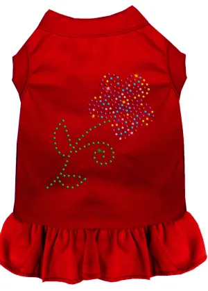 Rhinestone Multi Flower Dress Red Xxl