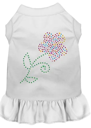 Rhinestone Multi Flower Dress White Xxxl