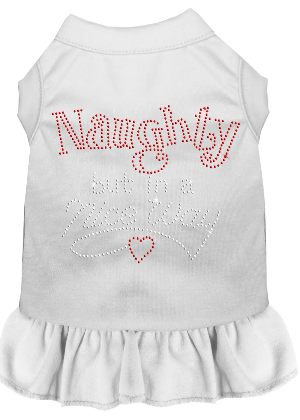 Rhinestone Naughty But In A Nice Way Dress White Xxl
