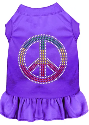 Rhinestone Rasta Peace Dress Purple 4x