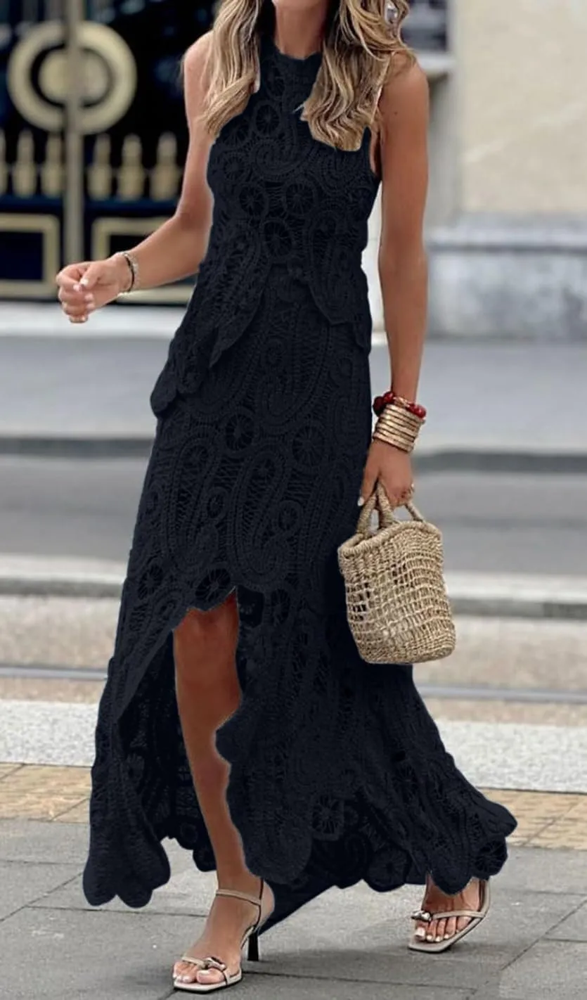 Ru Sweet Womens Two Pieces Skirt Sets Summer Sleeveless Tank Top and Long Crochet Knit Skirt Sets Beach Cocktail Club Dress
