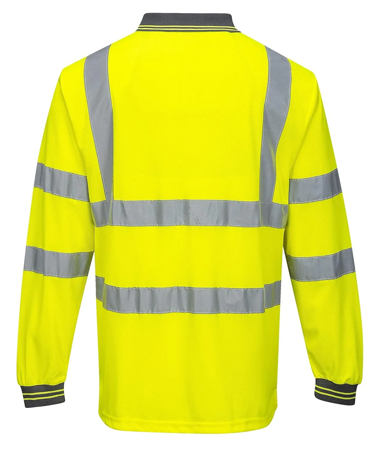 S277 Comfortable Reflective Hi Vis Polo Shirt L/S Yellow, 4X-Large