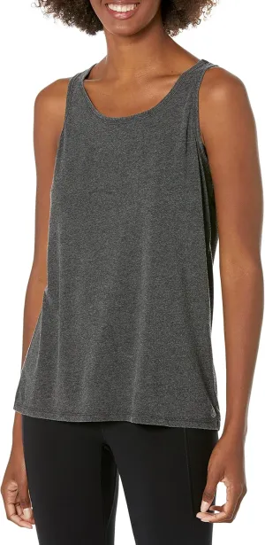 Sage Collective Women's Sleeveless Acid Wash Round Neck Stretch Athletic Yoga Tank Top