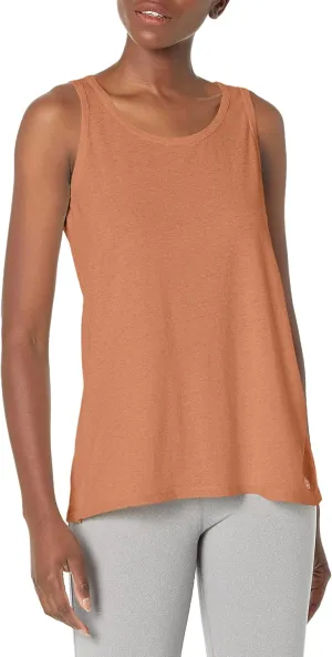 Sage Collective Women's Sleeveless Acid Wash Round Neck Stretch Athletic Yoga Tank Top
