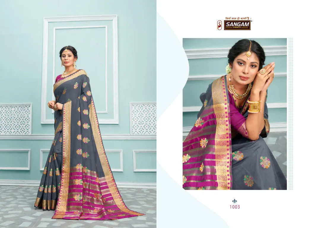 Sangam Prints Presents Palak Cotton Printed Casual Wear Sarees