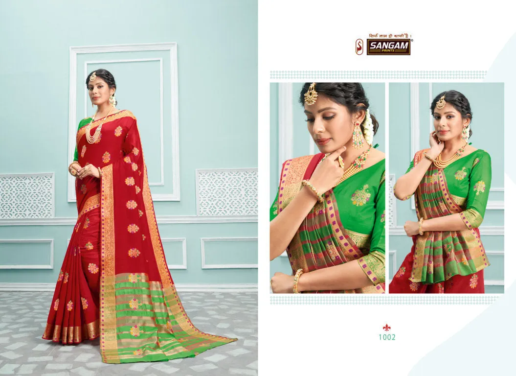 Sangam Prints Presents Palak Cotton Printed Casual Wear Sarees
