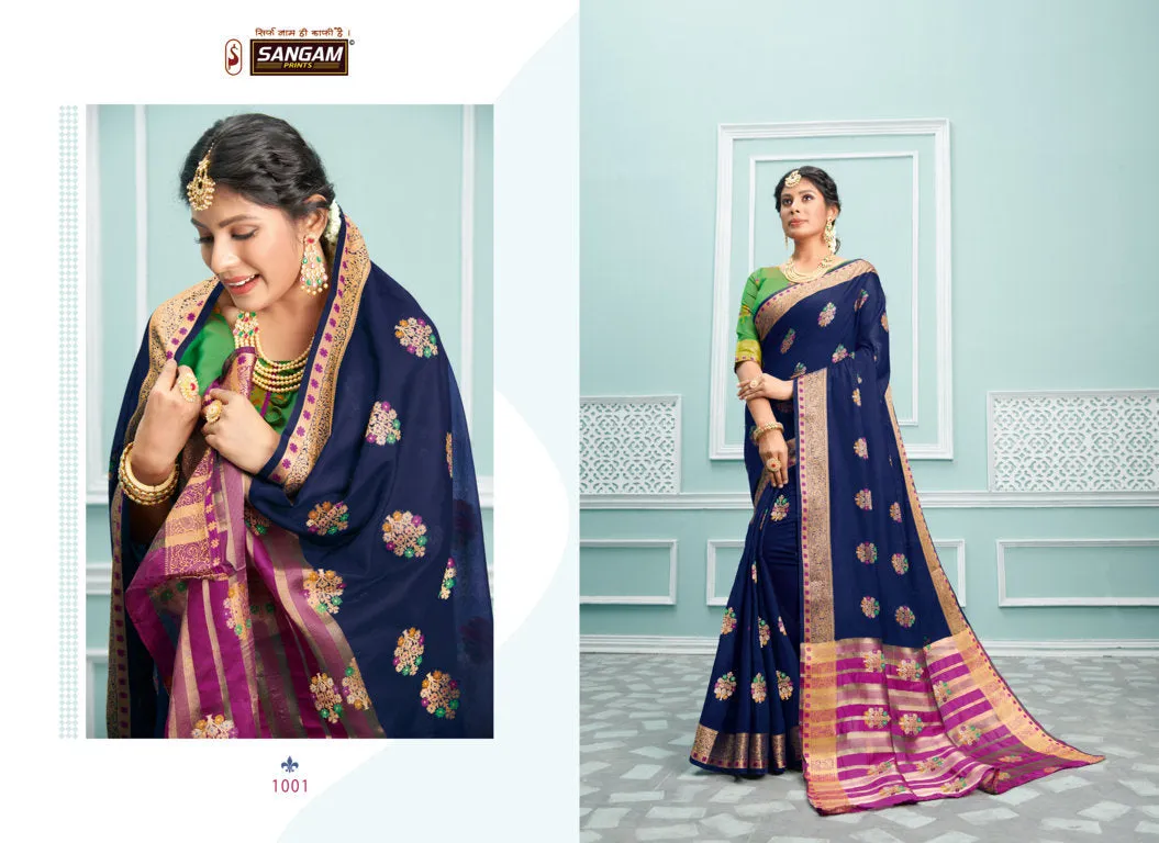 Sangam Prints Presents Palak Cotton Printed Casual Wear Sarees