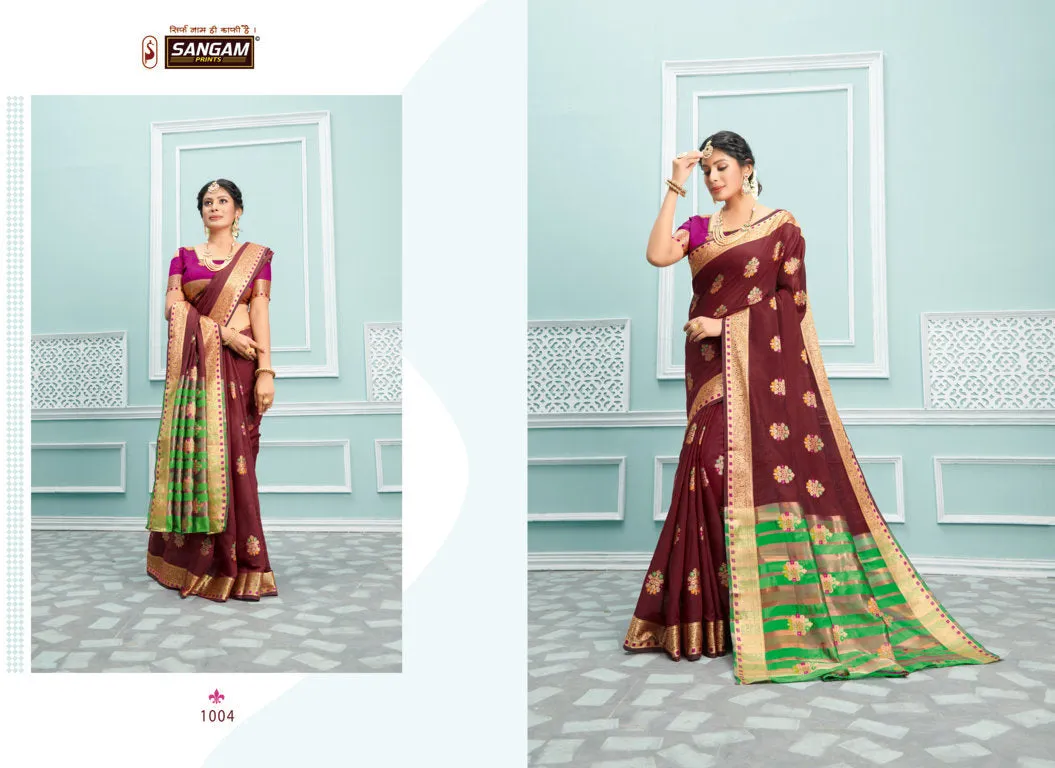Sangam Prints Presents Palak Cotton Printed Casual Wear Sarees