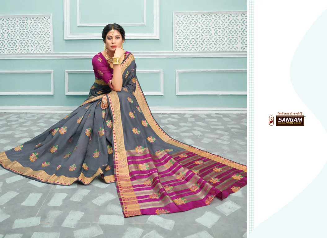 Sangam Prints Presents Palak Cotton Printed Casual Wear Sarees