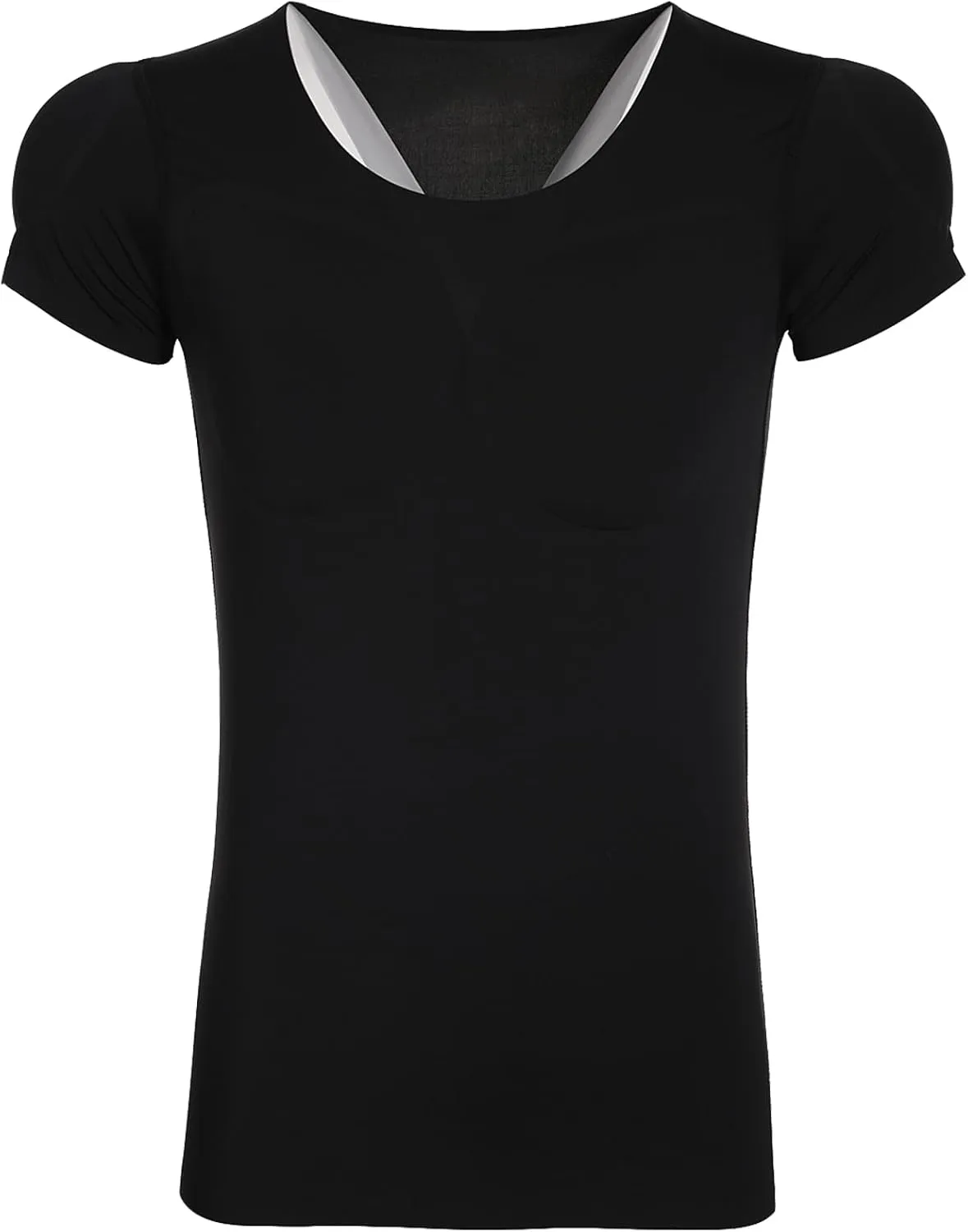 Shaper Fake Muscle T-Shirt for Men, Comfortable Ice Silk Shoulders Padded Undershirts, for Wedding Party Daily Wear