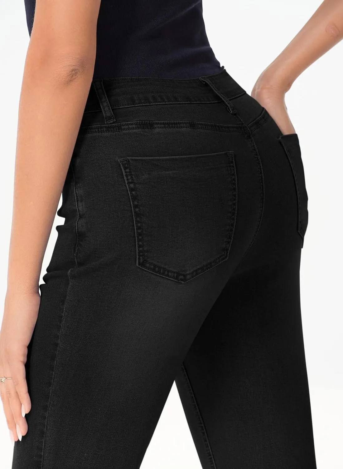 Sidefeel Women's High Waisted Bell Bottom Bootcut Jeans Flared Wide Leg Denim Pants